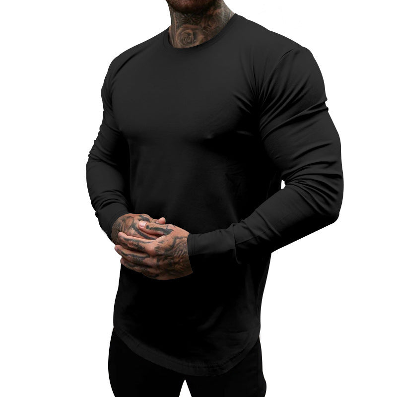 Herren Langarmshirt aus weichem Baumwollmix mit modernem Schnitt und Rundhalsausschnitt R&B