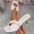 Damen Elegante Mittelhohe Mules mit dekorativem Schleifendetail R&B