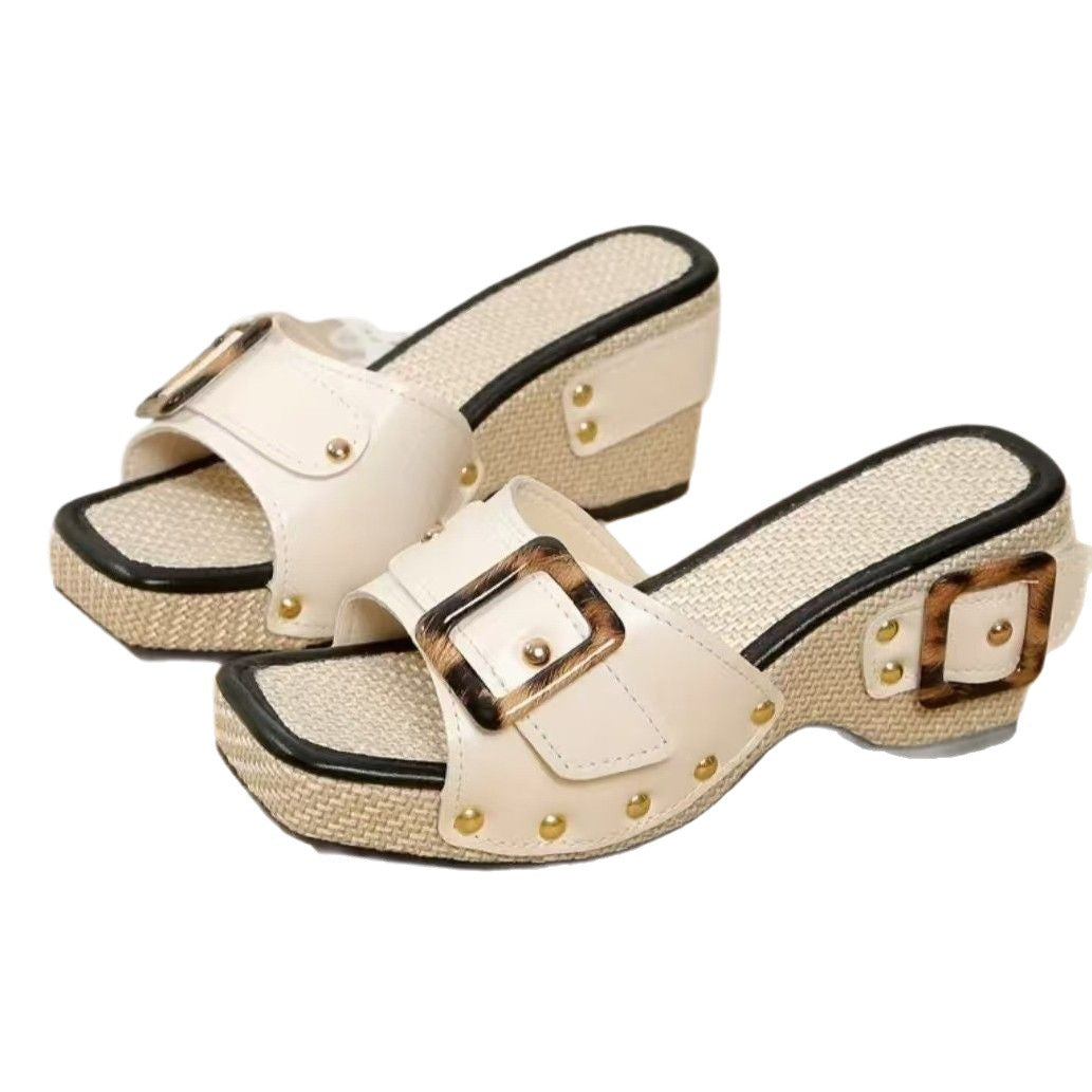 Damen Plateau-Sandaletten mit modischem Schnitt und verstellbarem Riemen R&B