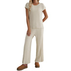 Damen Lässiges Zweiteiliges Lounge-Set mit weitem Oberteil und Palazzo-Hose R&B