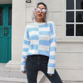 Damen Lässiger Streifenpullover mit weichem Material und lässigem Schnitt R&B