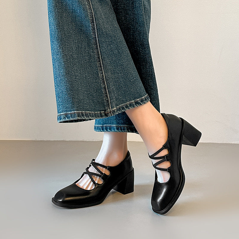 Damen Elegante Mary Jane Pumps mit modischen Riemchen R&B