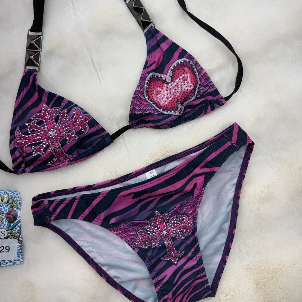 Damen Triangel-Bikini mit Verzierungen R&B