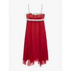 Damen Fließendes Midi-Kleid mit raffinierten Rüschendetails R&B
