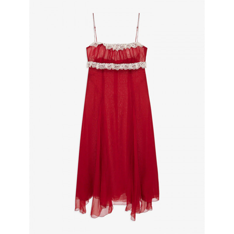 Damen Fließendes Midi-Kleid mit raffinierten Rüschendetails R&B