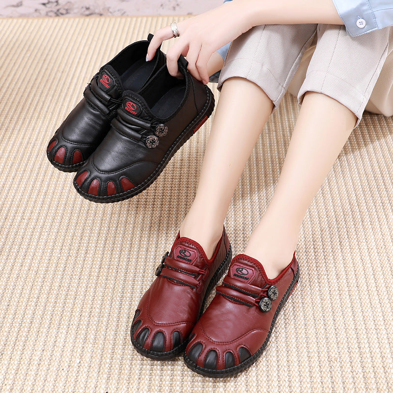 Damen bequeme Lederschuhe mit atmungsaktiver Innensohle