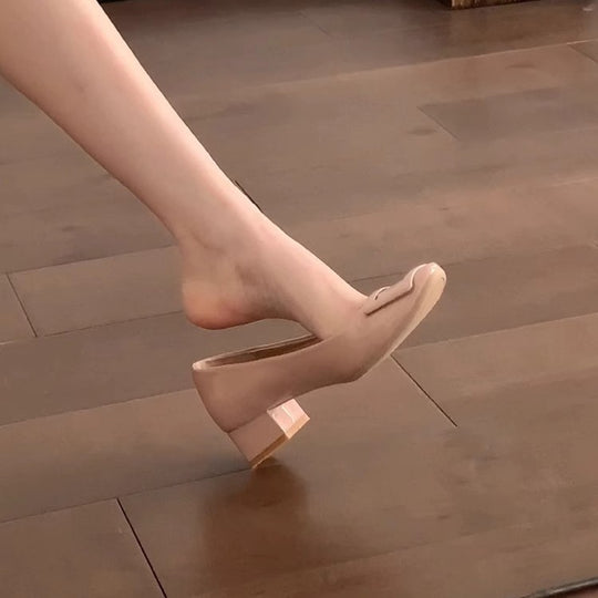 Damen elegante Blockabsatz-Schuhe mit modischer Schnalle R&B