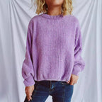 Damen Grobstrickpullover mit weitem Schnitt und strukturiertem Design R&B
