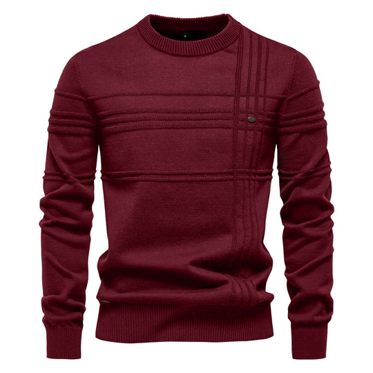 Herren Strickpullover mit modernem Strukturdesign und Komfortpassform R&B