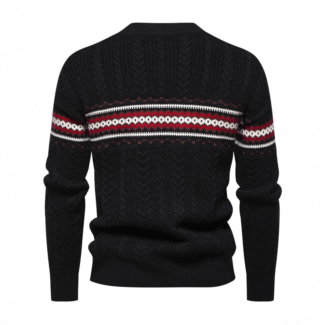 Herren Strickpullover mit innovativem Zopfmuster und stilvollen Akzenten