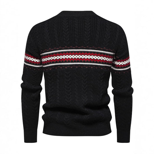 Herren Strickpullover mit innovativem Zopfmuster und stilvollen Akzenten R&B