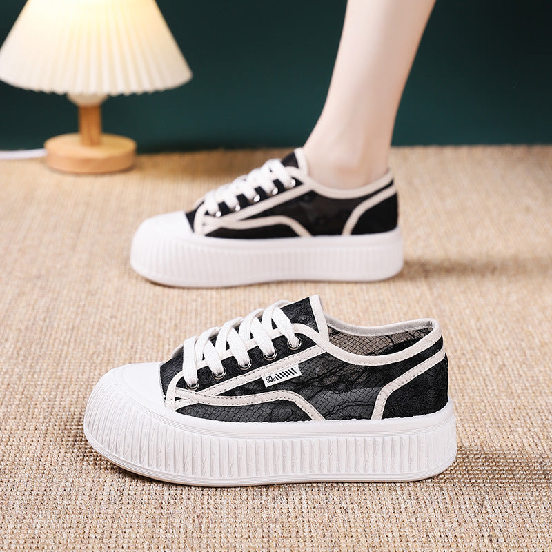 Damen Sneaker mit transparenter Spitze und extrahoher Sohle R&B