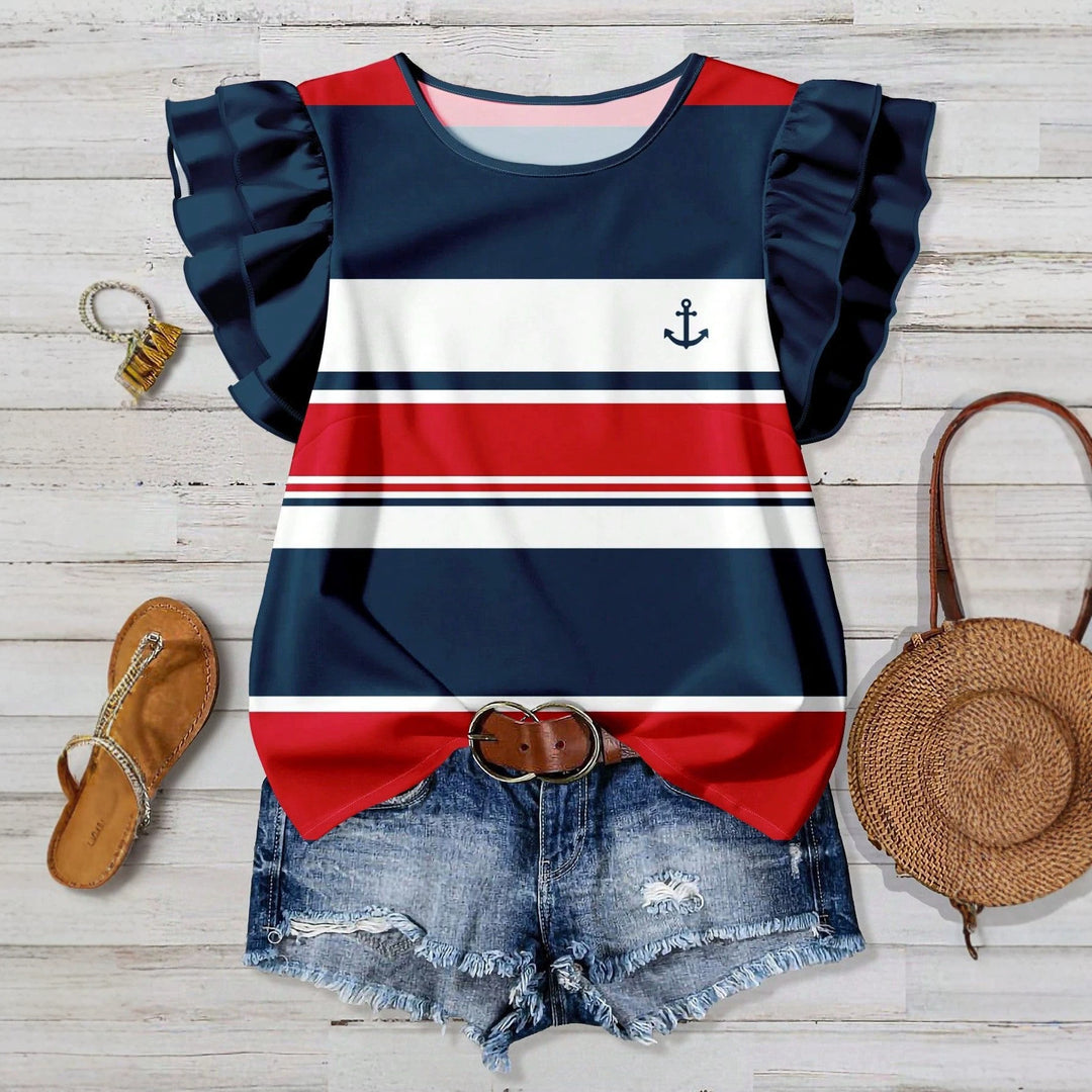 Damen Strandtop mit Rüschendetails R&B