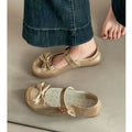 Damen elegante Mary Jane Ballerinas mit Schleifenverzierung R&B