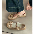 Damen elegante Mary Jane Ballerinas mit Schleifenverzierung R&B