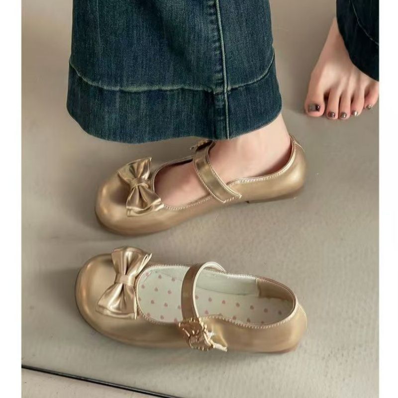 Damen elegante Mary Jane Ballerinas mit Schleifenverzierung R&B