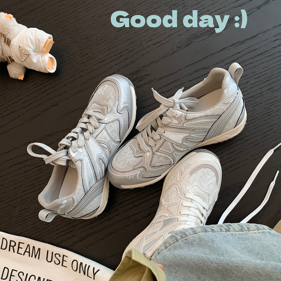 Damen Sportliche Sneakers mit atmungsaktivem Mesh-Obermaterial und schockabsorbierender Sohle R&B