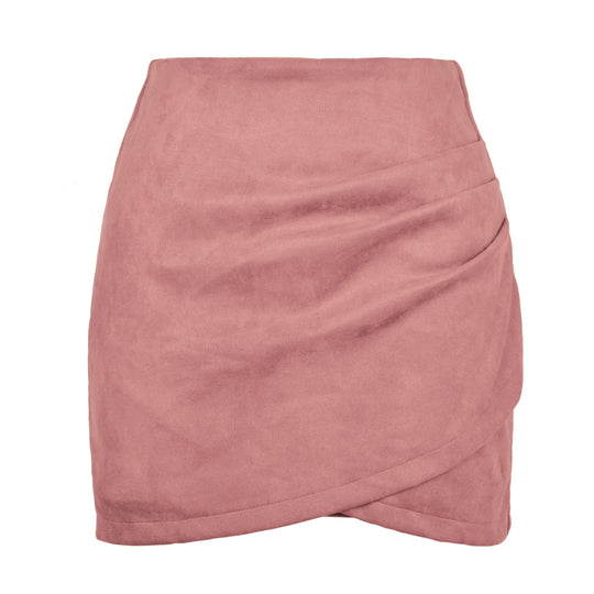 Damen High-Waist Wickelrock aus samtigem Mikrofaser R&B