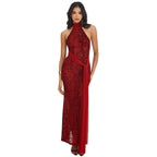 Damen Elegantes Maxikleid mit raffiniertem Schnitt und dezentem Glanz R&B