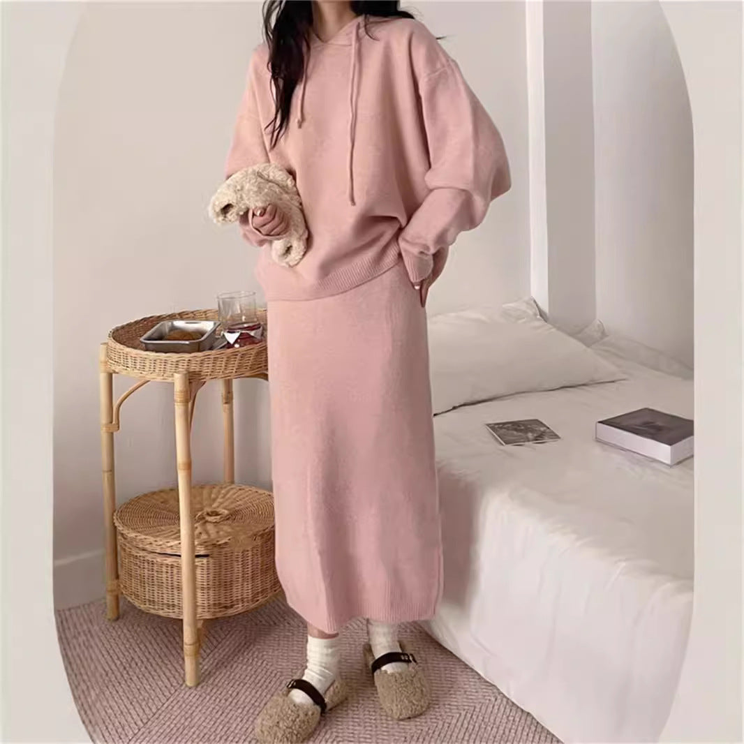 Damen Hoodie Kleid mit praktischer Kängurutasche und weitem Schnitt
