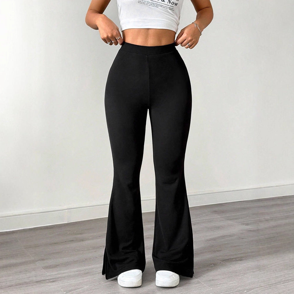 Damen elegante Flared-Hose aus flexibler Mikrofaser R&B