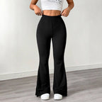 Damen elegante Flared-Hose aus flexibler Mikrofaser EB