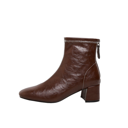 Damen Ankle Boots aus hochwertigem Leder mit modernem Design und bequemen Blockabsatz R&B