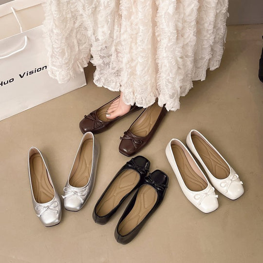 Damen Ballerinas mit zartem Schleifenakzent und gepolsterter Innensohle R&B