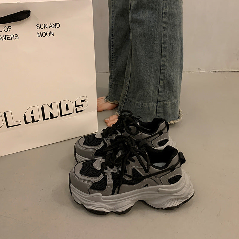 Damen Chunky Sneakers mit atmungsaktivem Mesh-Obermaterial und gepolsterter Sohle R&B