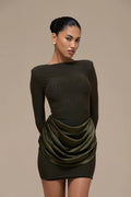 Damen Elegantes Minikleid mit Wickeldetails R&B