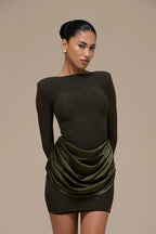 Damen Elegantes Minikleid mit Wickeldetails R&B