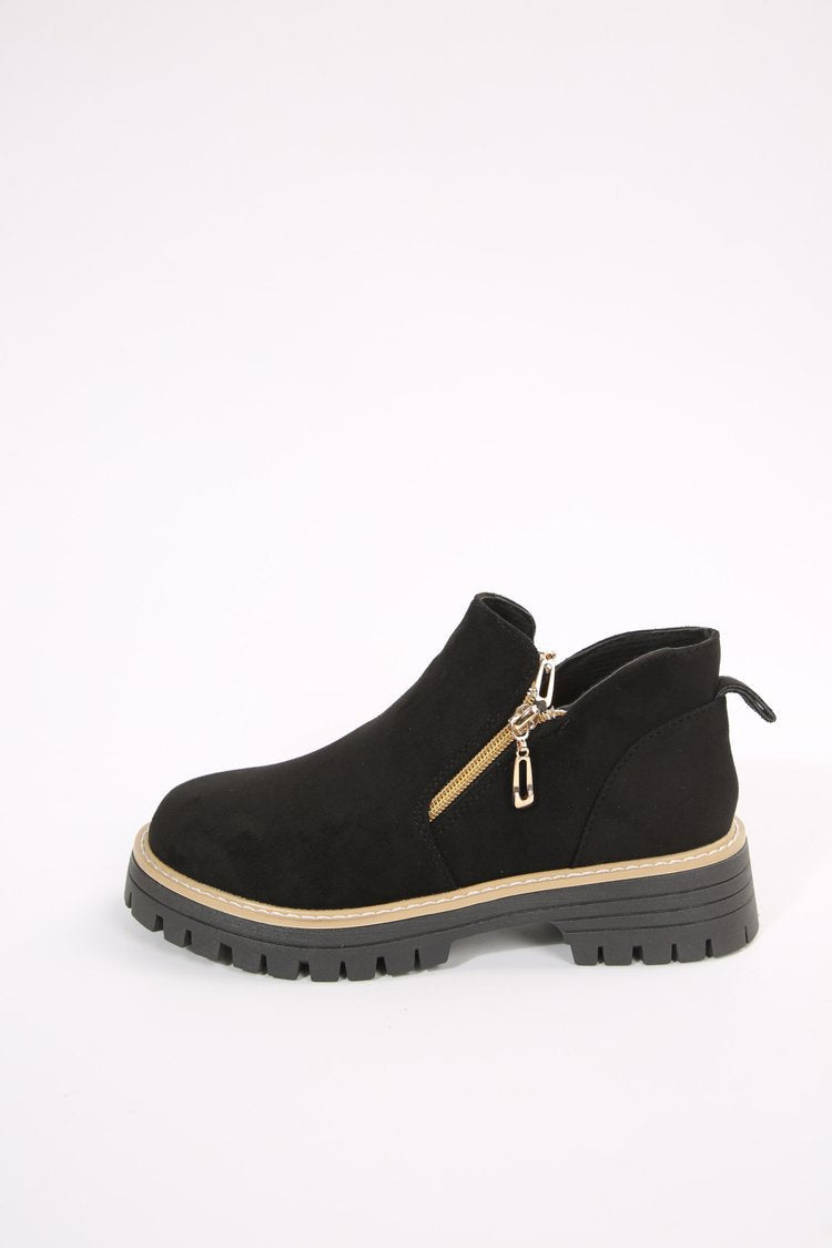 Damen lässige Stiefeletten mit seitlichem Reißverschluss und rutschfester Sohle R&B
