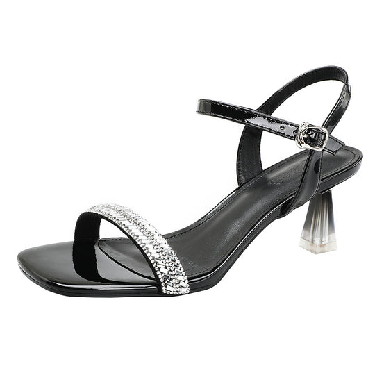 Damen Glamouröse Sandalen mit luxuriöser Verzierungen und elegantem Blockabsatz R&B