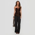 Damen Spitzenoberteil mit floralem Design R&B