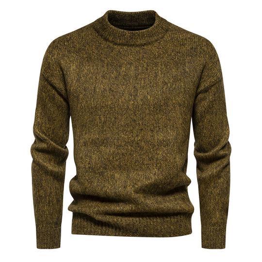 Herren Strickpullover mit hohem Kragen und strukturierter Oberfläche R&B