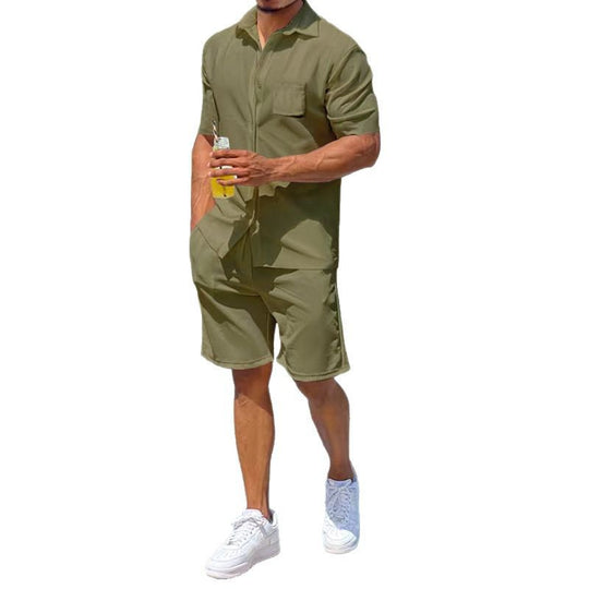 Herren lässiger Kurzoverall mit praktischen Taschen R&B