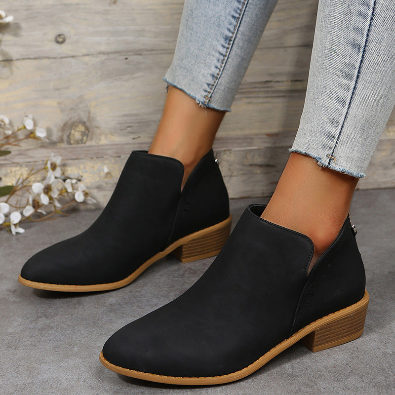 Damen modische Stiefeletten im angesagten Metallic-Look mit seitlichem Reißverschluss R&B