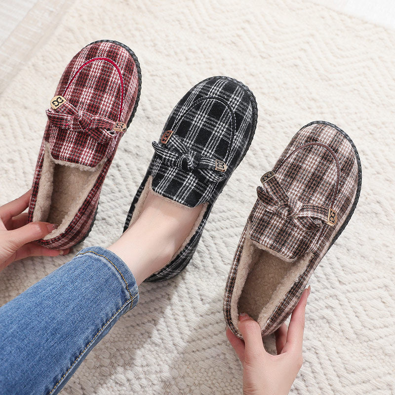Damen Hausschuh-Slipper mit kuscheligem Kunstfell-Innenfutter