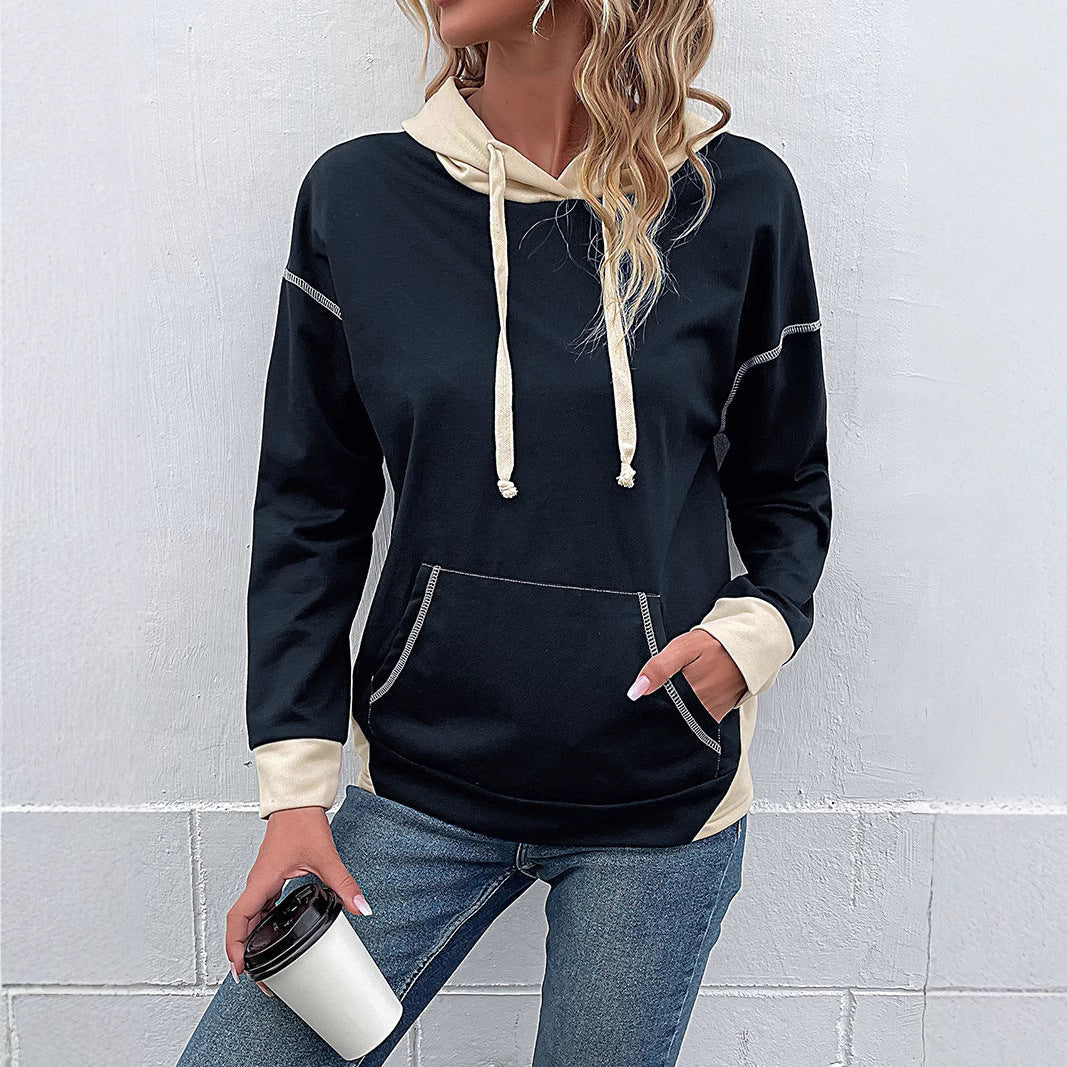 Damen Hoodie mit Kapuze und praktischen Taschen R&B