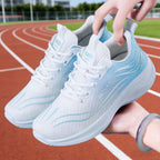 Damen Sportliche Laufschuhe mit atmungsaktivem Strickdesign und gepolsterter Dämpfung R&B