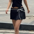 Damen Shorts mit schickem Streifenmuster und elastischem Bund R&B