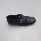 Damen elegante Mokassins mit warmem Fleecefutter und modischen Schnallen R&B