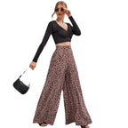 Damen Weite High-Waist-Hose mit Punktmuster und luftiger Passform R&B