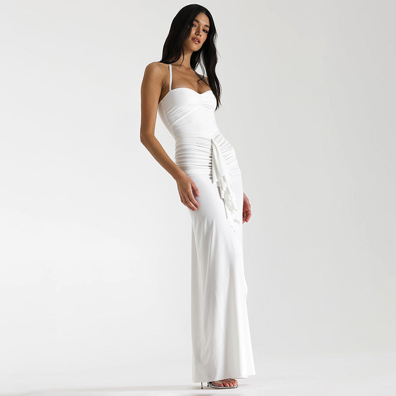 Damen Abendkleid mit Raffungen und hohem Schlitz R&B