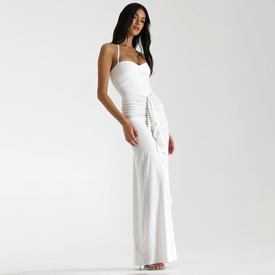 Damen Abendkleid mit Raffungen und hohem Schlitz R&B