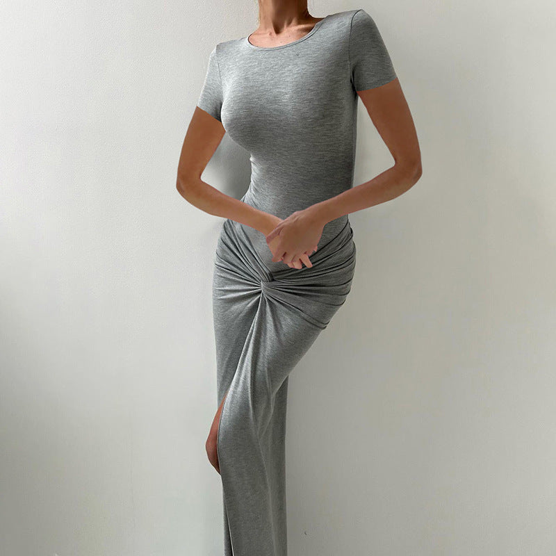 Damen Elegantes Maxi-Kleid mit schmeichelndem Knotendetail R&B