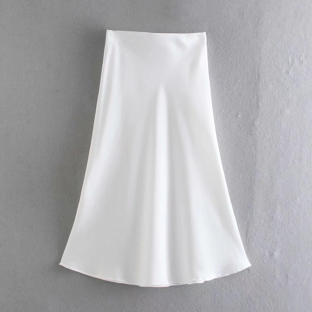 Damen Maxi-Rock aus fließendem Stoff mit elegantem Fall R&B