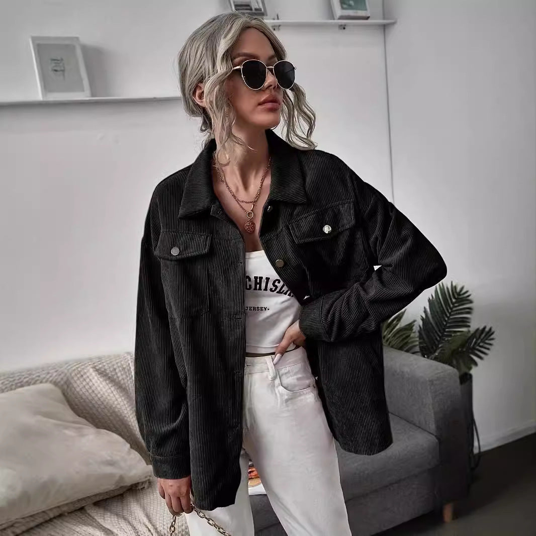 Damen Cordjacke mit modernem Schnitt und praktischen Taschen R&B