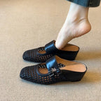 Damen modische Clogs mit dekorativen Schnallen und atmungsaktivem Netzdesign R&B