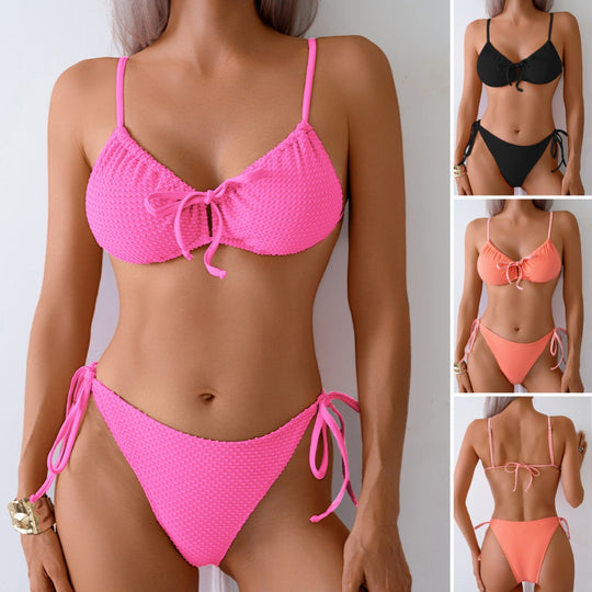 Damen Triangel-Bikini mit verspielten Bindebändern R&B
